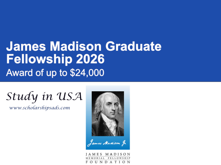 James Madison Graduate Fellowship 2026, USA